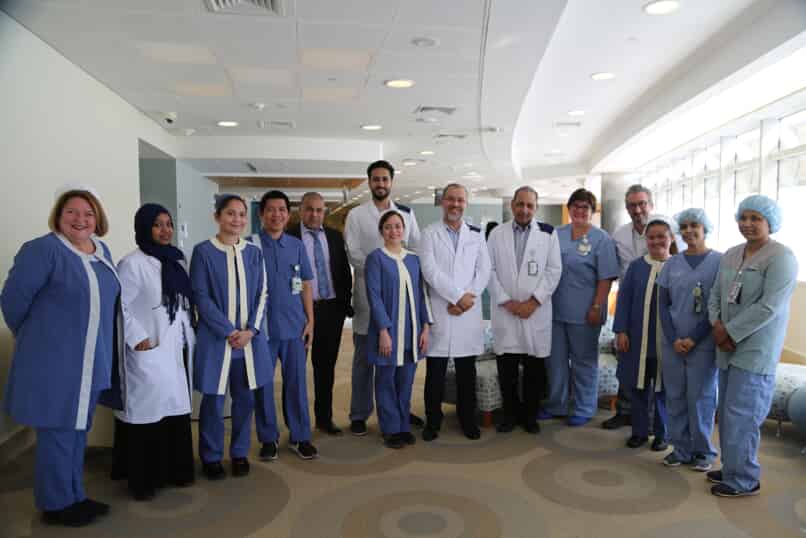 On 6 March 2019, Sidra Medicine’s Ophthalmology team activated a new service by performing the first pediatric and infant cataract surgeries.  Cataracts are often diagnosed at birth or at wellness clinics. While cataracts are often associated with adults - pediatric cataracts can be congenital or acquired and affect one eye (unilateral) or both eyes (bilateral). They can be caused by genetic predisposition, metabolic disorders such as diabetes or trauma to the eye that damages the lens. They can also occur spontaneously.  For children, whose eyes and brain are still learning to see, distortion can lead to lazy-eye (amblyopia). Without early diagnosis and proper treatment, pediatric cataracts can cause abnormal connections between the brain and the eye. Once the condition sets in, these connections are irreversible.  In the case of the first patient, a four-year-old, the mother noticed that her child’s eye was turning white, which was the clouding of the lens indicating cataracts.  Dr. Pedro Mattar, Senior Attending Physician explained the first case: “The child was diagnosed and underwent cataract surgery in one eye. Under sedation, the clouded lens was removed and an artificial lens was implanted. In most adult cases, this would be sufficient to regain sight. However, in a child or infant additional delicate procedures, a posterior capsulotomy and anterior vitrectomy, need to be carried out. The eyes are done one at a time to ensure the least inconvenience and best result. The next surgery will be scheduled soon.”  The second patient to undergo cataract surgery was Yassir Harriri a nine-month-old infant. His father, Kamal Harriri was appreciative of the treatment provided to his son. “Mashalla, everything was wonderful. The doctors and nurses gave my son the best treatment, saving his eyesight. We are very fortunate and thankful. God bless Qatar. “  Yasser will be back to undergo the second surgery on his other eye.  Dr. Abdulrauf Kambuh, Senior Attending Physician and Acting Chief said: “This procedure is quite