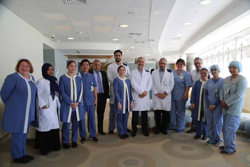 On 6 March 2019, Sidra Medicine’s Ophthalmology team activated a new service by performing the first pediatric and infant cataract surgeries. Cataracts are often diagnosed at birth or at wellness clinics. While cataracts are often associated with adults - pediatric cataracts can be congenital or acquired and affect one eye (unilateral) or both eyes (bilateral). They can be caused by genetic predisposition, metabolic disorders such as diabetes or trauma to the eye that damages the lens. They can also occur spontaneously. For children, whose eyes and brain are still learning to see, distortion can lead to lazy-eye (amblyopia). Without early diagnosis and proper treatment, pediatric cataracts can cause abnormal connections between the brain and the eye. Once the condition sets in, these connections are irreversible. In the case of the first patient, a four-year-old, the mother noticed that her child’s eye was turning white, which was the clouding of the lens indicating cataracts. Dr. Pedro Mattar, Senior Attending Physician explained the first case: “The child was diagnosed and underwent cataract surgery in one eye. Under sedation, the clouded lens was removed and an artificial lens was implanted. In most adult cases, this would be sufficient to regain sight. However, in a child or infant additional delicate procedures, a posterior capsulotomy and anterior vitrectomy, need to be carried out. The eyes are done one at a time to ensure the least inconvenience and best result. The next surgery will be scheduled soon.” The second patient to undergo cataract surgery was Yassir Harriri a nine-month-old infant. His father, Kamal Harriri was appreciative of the treatment provided to his son. “Mashalla, everything was wonderful. The doctors and nurses gave my son the best treatment, saving his eyesight. We are very fortunate and thankful. God bless Qatar. “ Yasser will be back to undergo the second surgery on his other eye. Dr. Abdulrauf Kambuh, Senior Attending Physician and Acting Chief said: “This procedure is quite